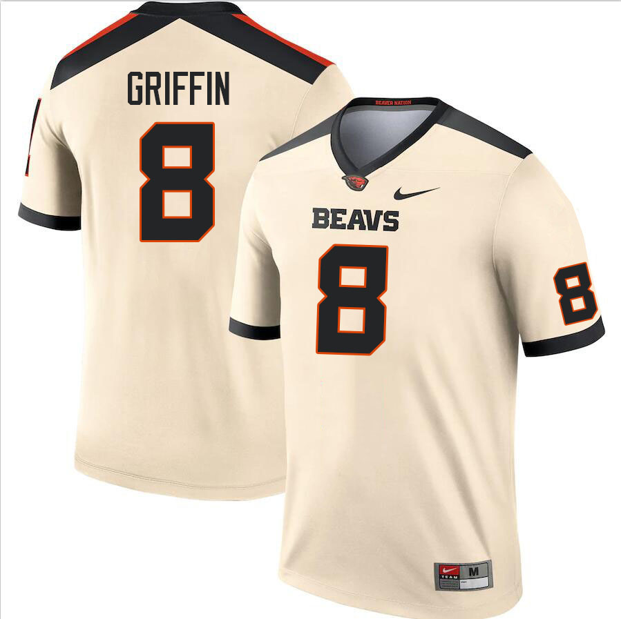 Men #8 Jam Griffin Oregon State Beavers College Football Jerseys Stitched Sale-Cream